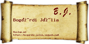 Bogárdi Júlia névjegykártya