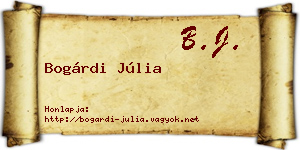 Bogárdi Júlia névjegykártya